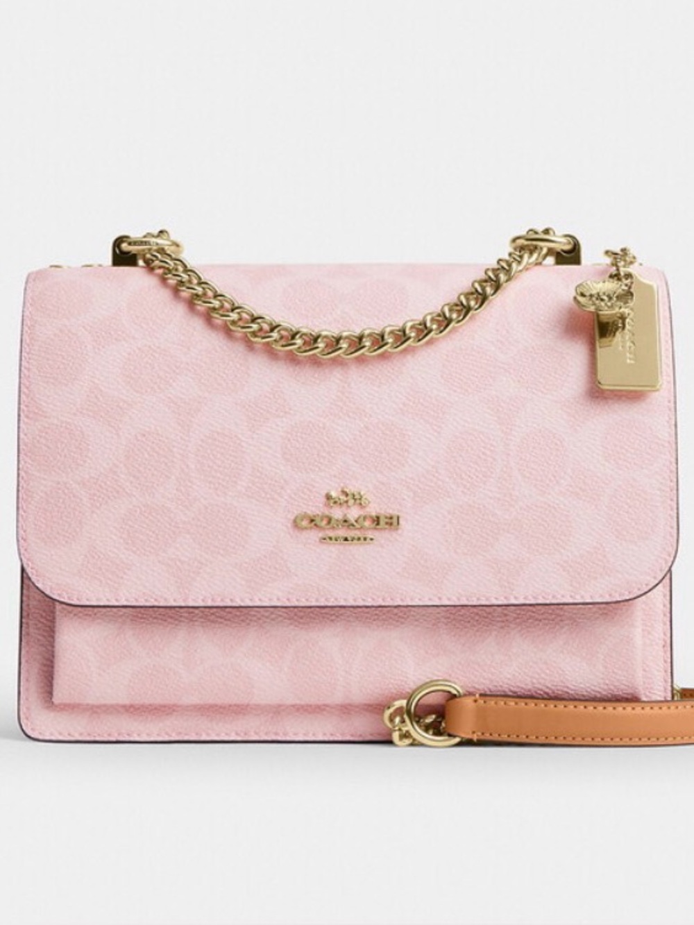 Coach Powder Pink Klare Signature Bag with Covertable strap NEW